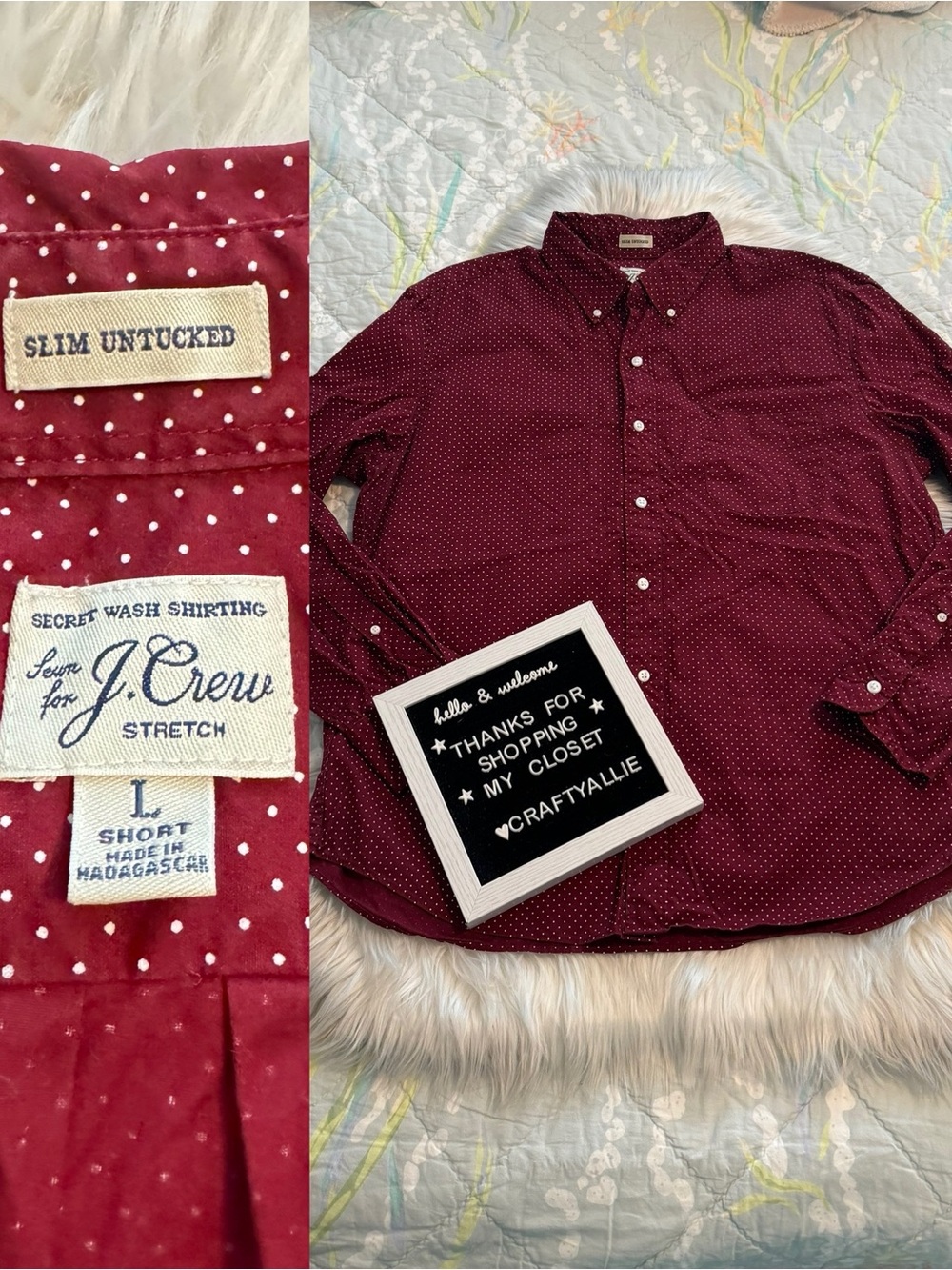 J. Crew Secret Wash Cotton Poplin Slim Untucked Shirt | Men’s Large